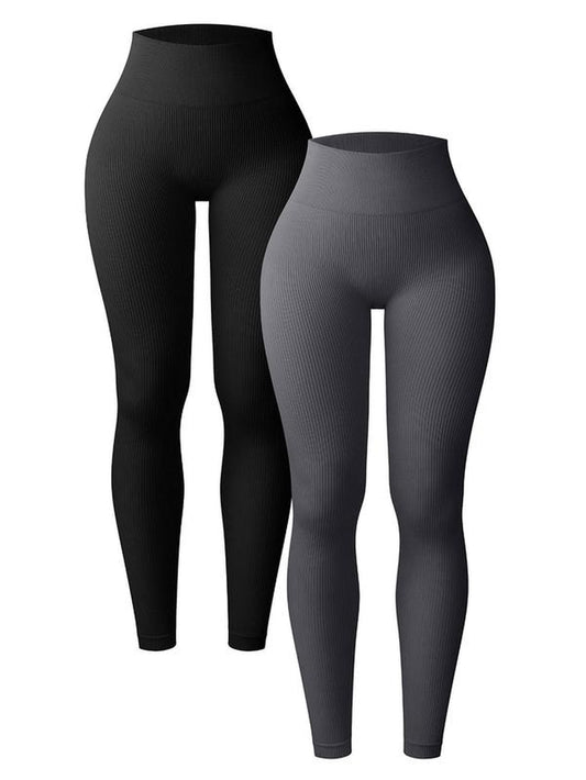 Women'S Basic Solid Color High Waist Sports Tummy Control Leggings, Casual Comfy Breathable Seamless High Stretch Skinny Pants for Yoga Gym Workout Running, Women Sport & Outdoor Womenswear for All Seasons