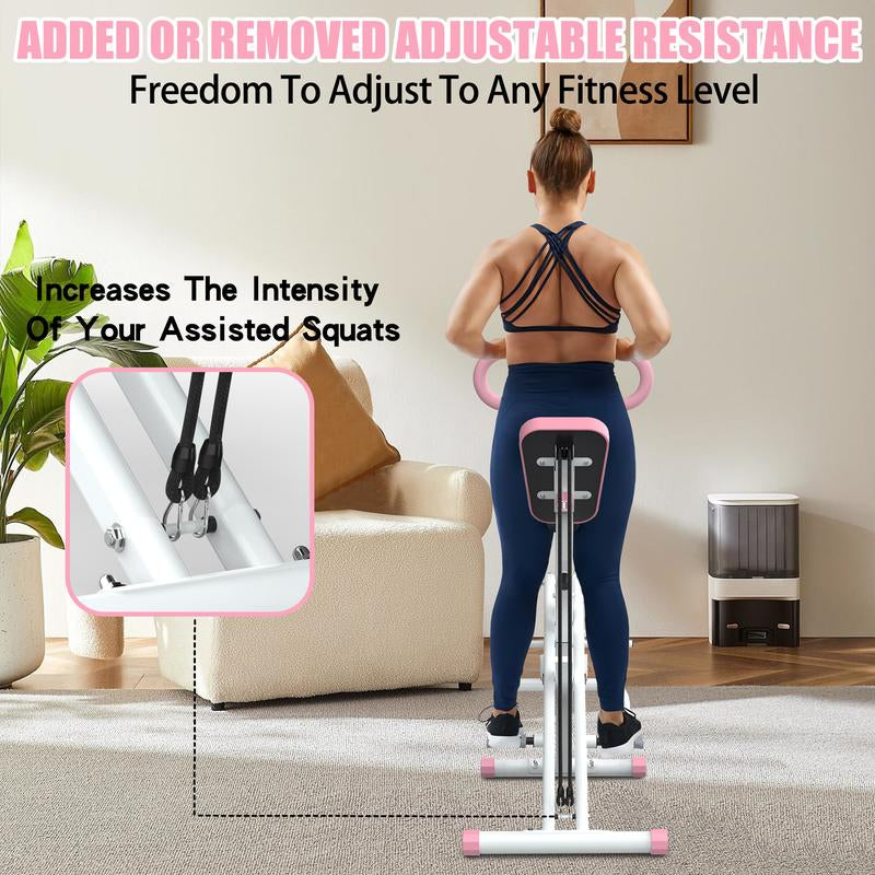 [Fahuac] Squat Machine for Home,Ride & Rowing Machine for Botty Glutes Butt Thighs,Ab Back/Leg Press Hip Thrust,330Lbs Foldable Exercise Equipment