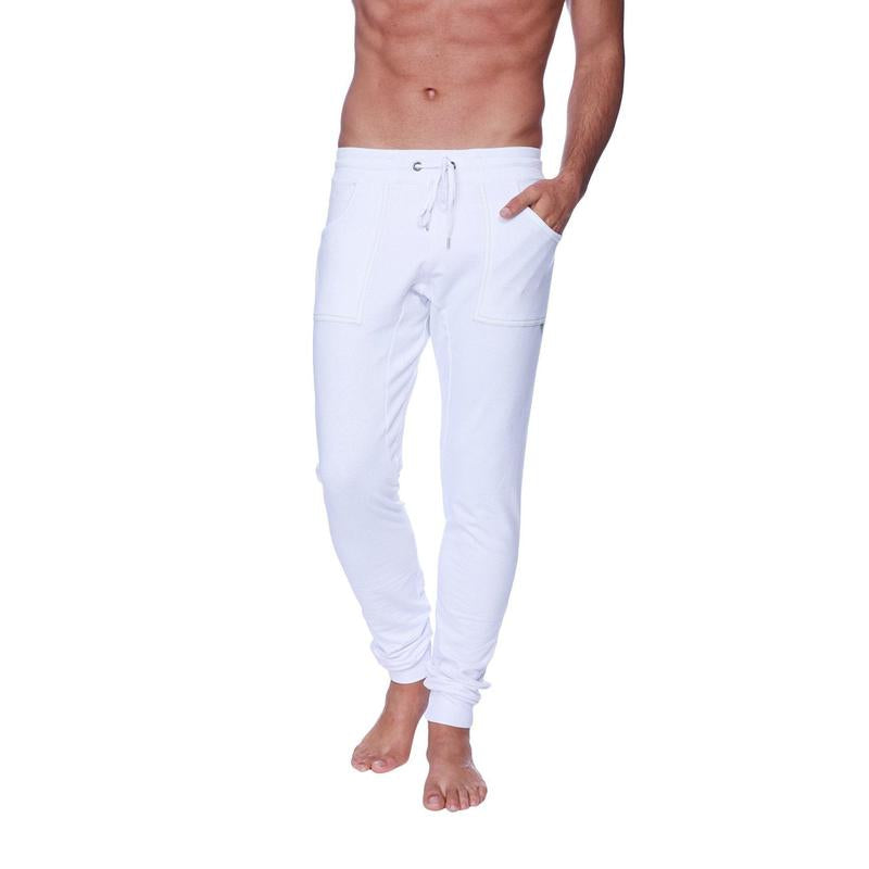 Long Cuffed Jogger & Yoga Sweat Pants (White)