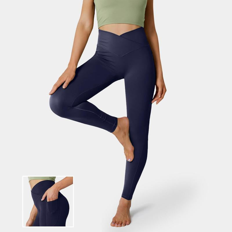 Halara Softlyzero™ Crossover Pocket Plain Leggings-Upf50+