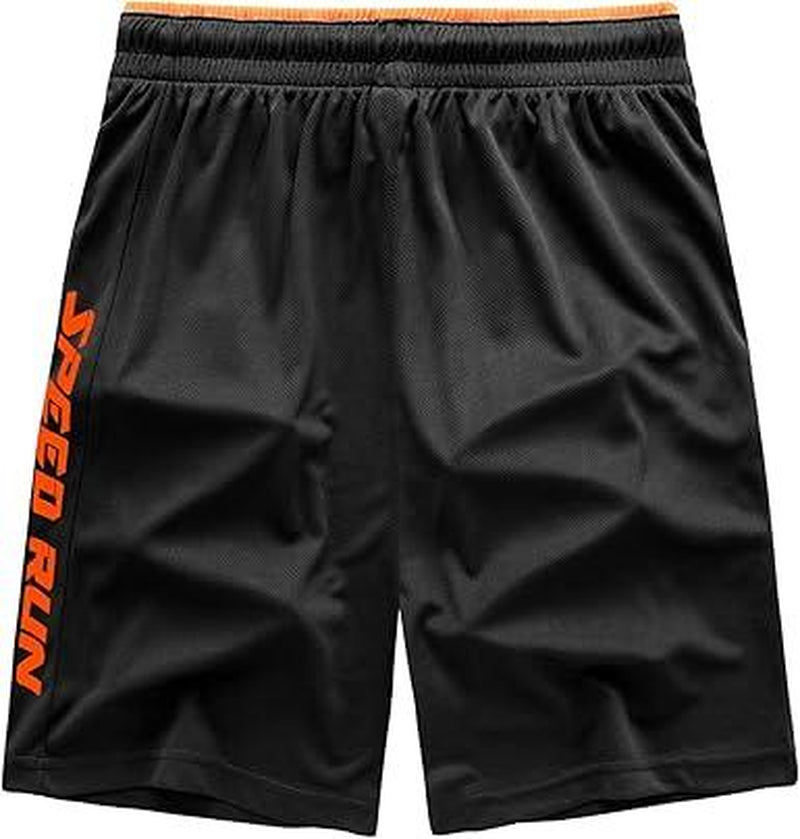 3PCS Men'S Athletic Shorts, Quick-Dry Jersey Shorts, Pull-On Knit Shorts with Pockets, Knit Gym Shorts