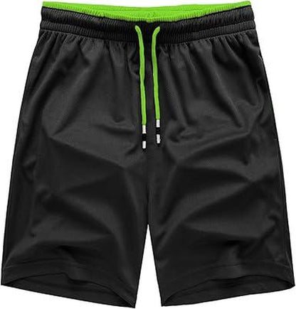 3PCS Men'S Athletic Shorts, Quick-Dry Jersey Shorts, Pull-On Knit Shorts with Pockets, Knit Gym Shorts